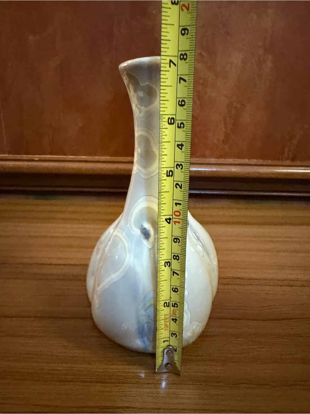 Vintage Crystalline Glaze Art Pottery Bud Vase Garlic Bulb Shape 7
